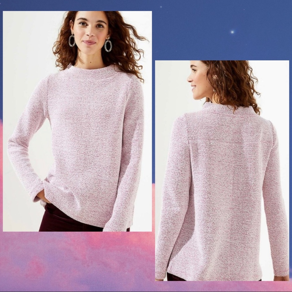 Loft Boucle Standing Collar Top